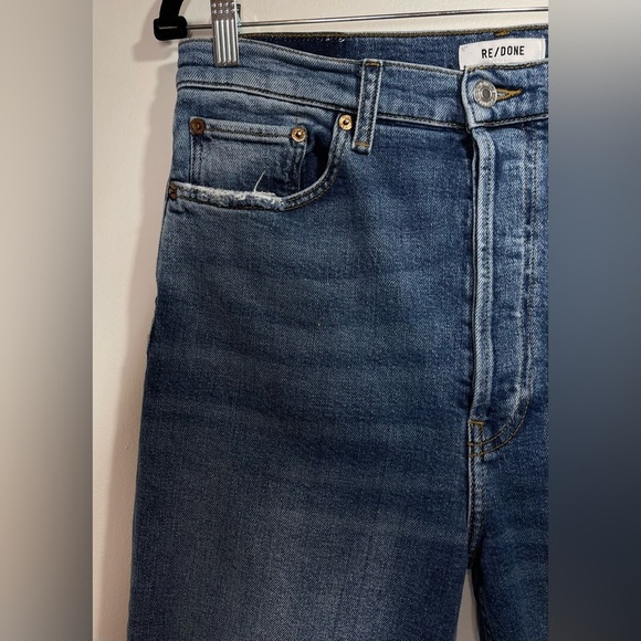 RE/DONE‎ Jeans Women’s Size 30 Ultra High Rise Stove Pipe in Vintage Indigo - Picture 6 of 15